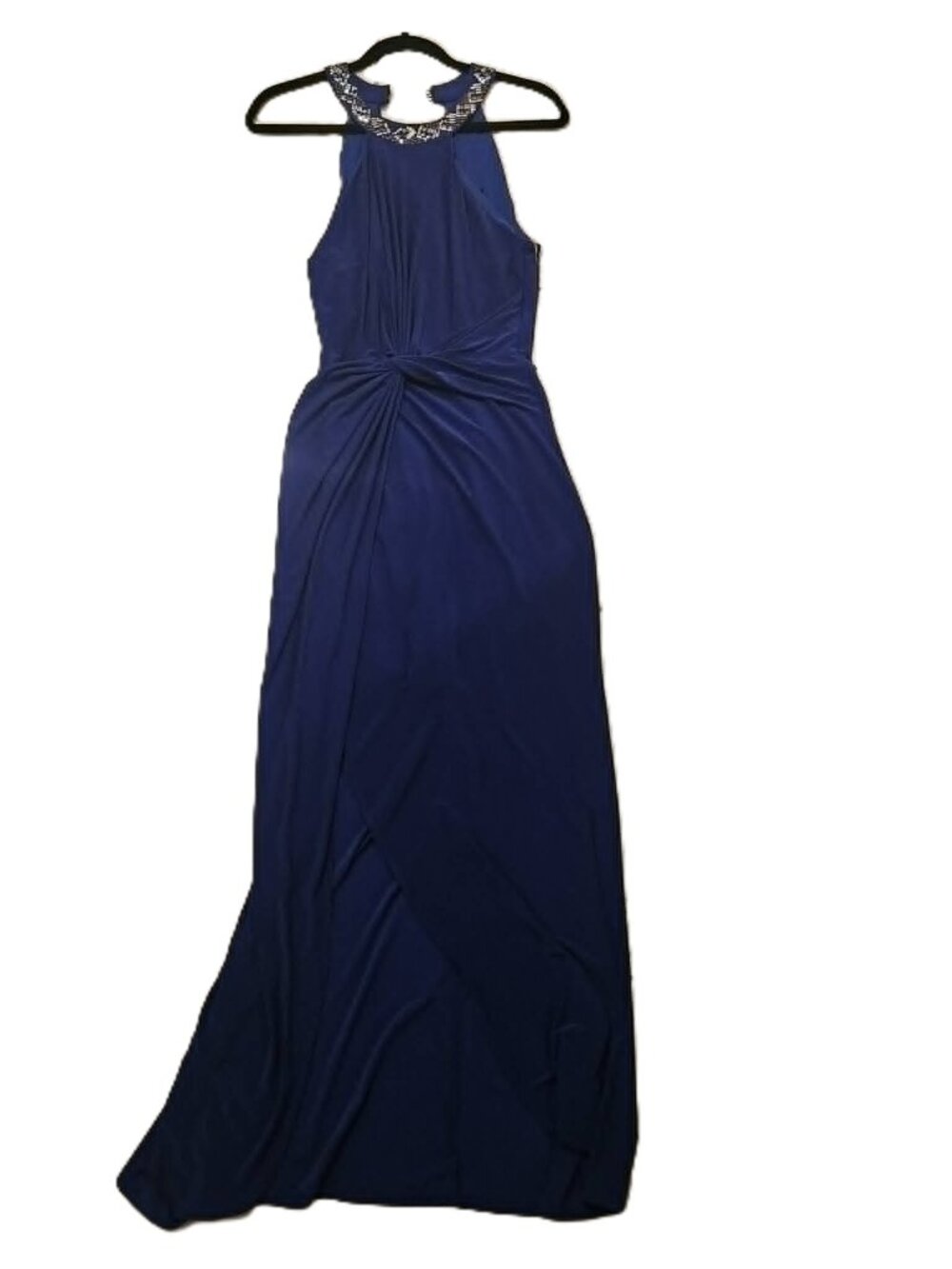 Royal blue with embellished high neck gown